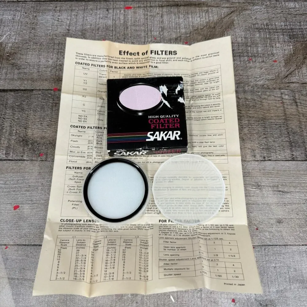 Sakar 52mm Camera Lens Filter Coated UV 58MM W/ Paper Guide